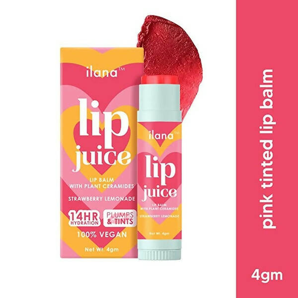 Ilana Lip Juice Tinted Lip Balm With Plant Ceramides - 14 Hr Hydration (Strawberry Lemonade) | Grocsy