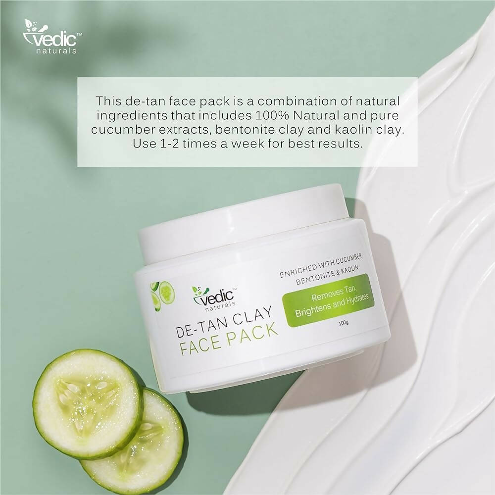 Vedic Naturals De Tan Clay Face Wash | Grocsy