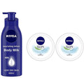 Nivea Nourishing Lotion Body Milk & Soft Light Moisturizing Cream Combo Pack | Grocsy