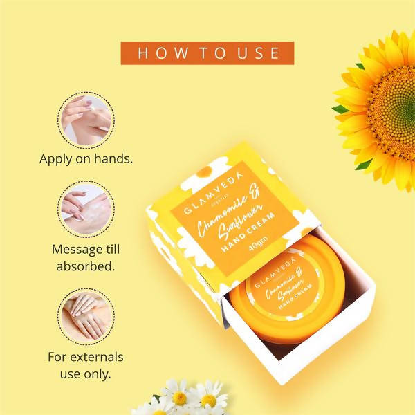 Glamveda Chamomile & Sunflower Hand Cream | Grocsy