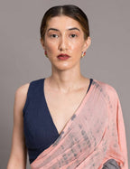 Suta Peach-Coloured Grey Tie Dye Pure Cotton Saree | Grocsy