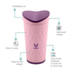 Vaya Drynk Kid'S Stainless Steel Tumbler With Spill-Proof Pediasafe Lid - 350ml (Pink) | Grocsy