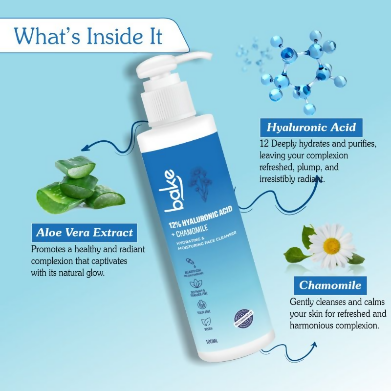 Bake 12% Hyaluronic Acid Face Cleanser | Grocsy