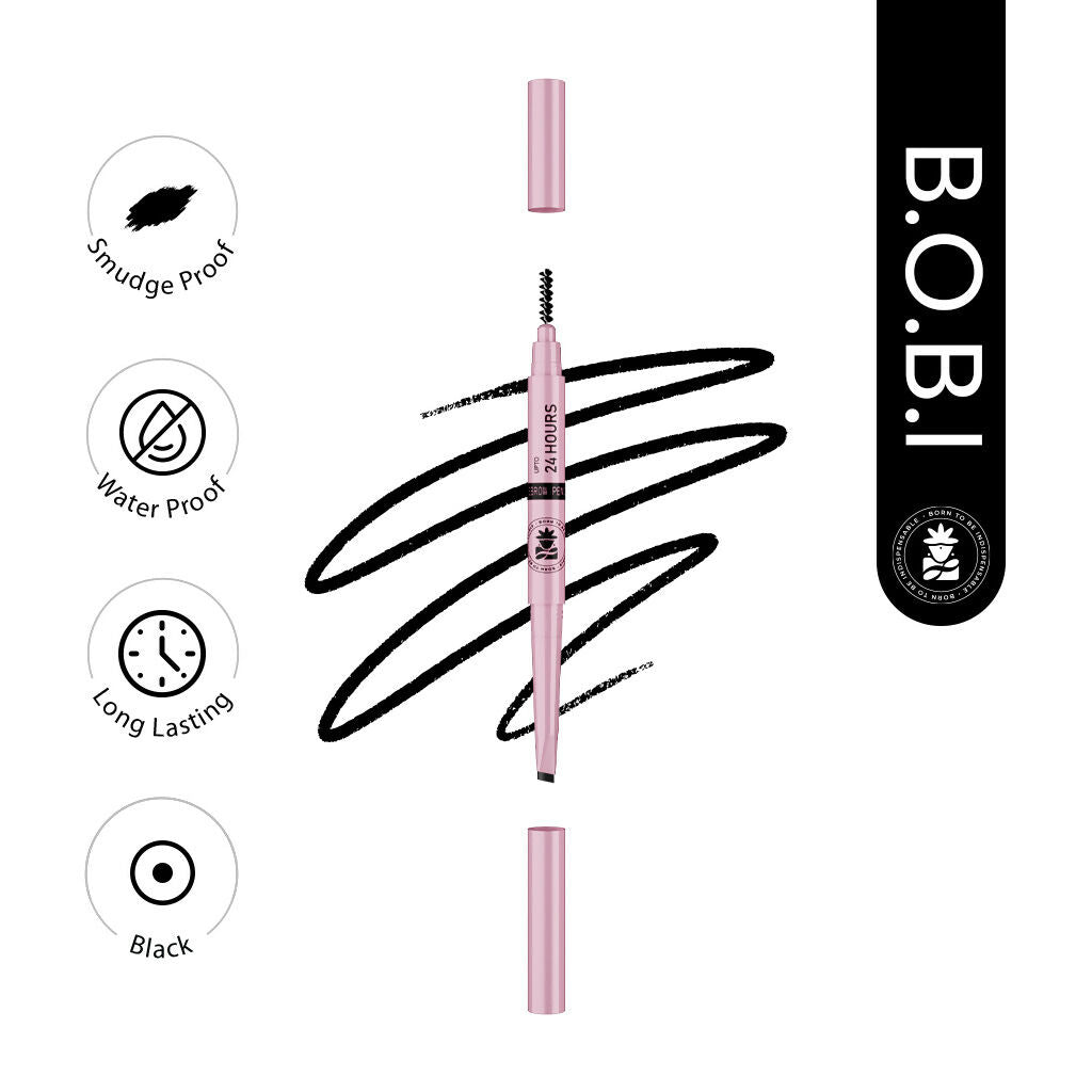 BOBI Eyebrow Pencil Black Waterproof Smudgeproof Finish | Grocsy