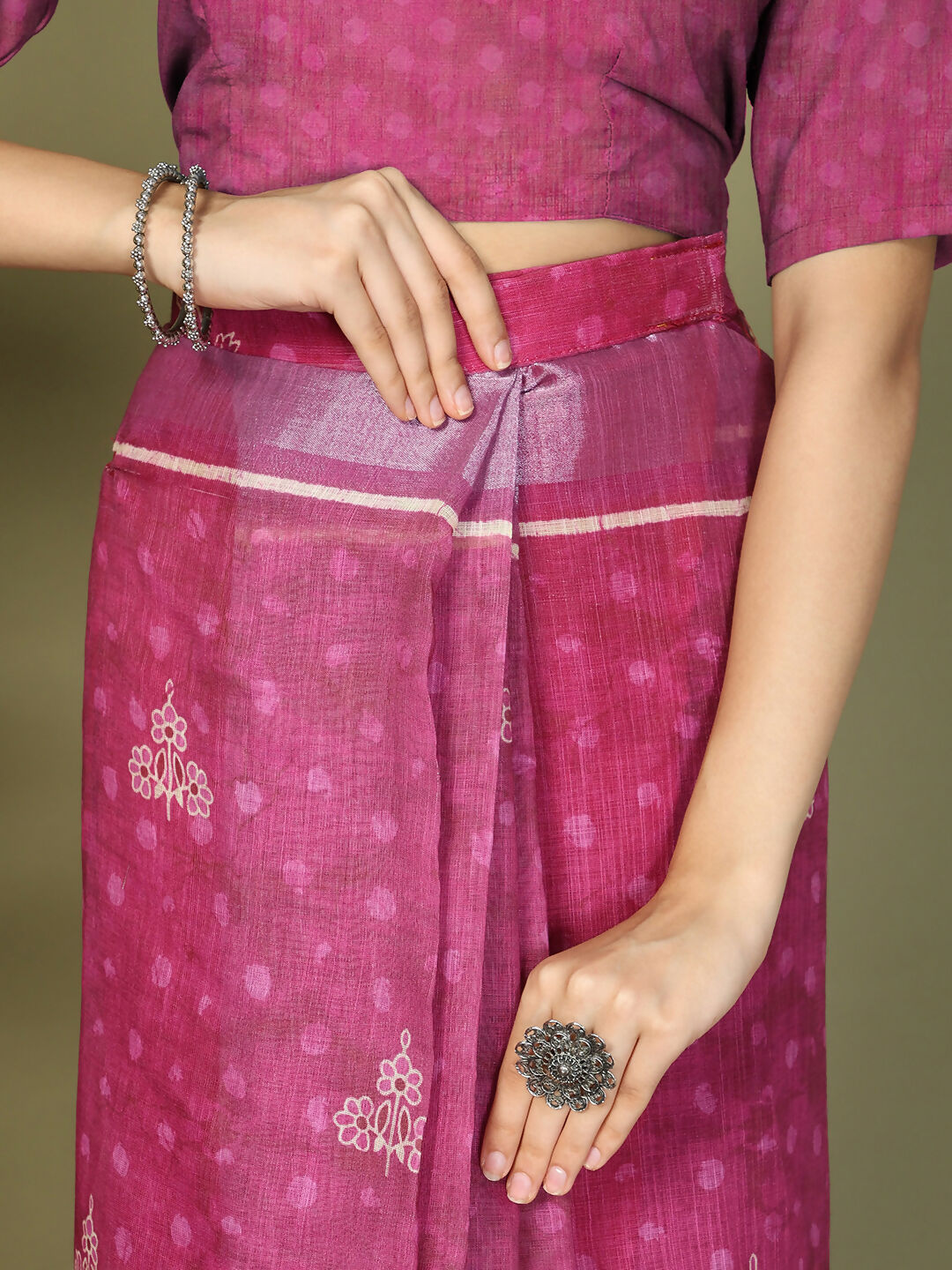 Shree Shyam Fashion Cotton Purple Saree | Grocsy