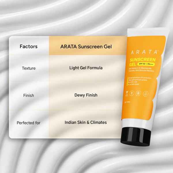 Arata Sunscreen Gel with SPF 50, PA+++ | Grocsy