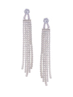 NVR Women Silver Toned Contemporary Drop Earrings | Grocsy
