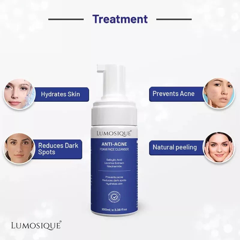 Lumosique Anti Acne Foam Face Cleanser | Grocsy