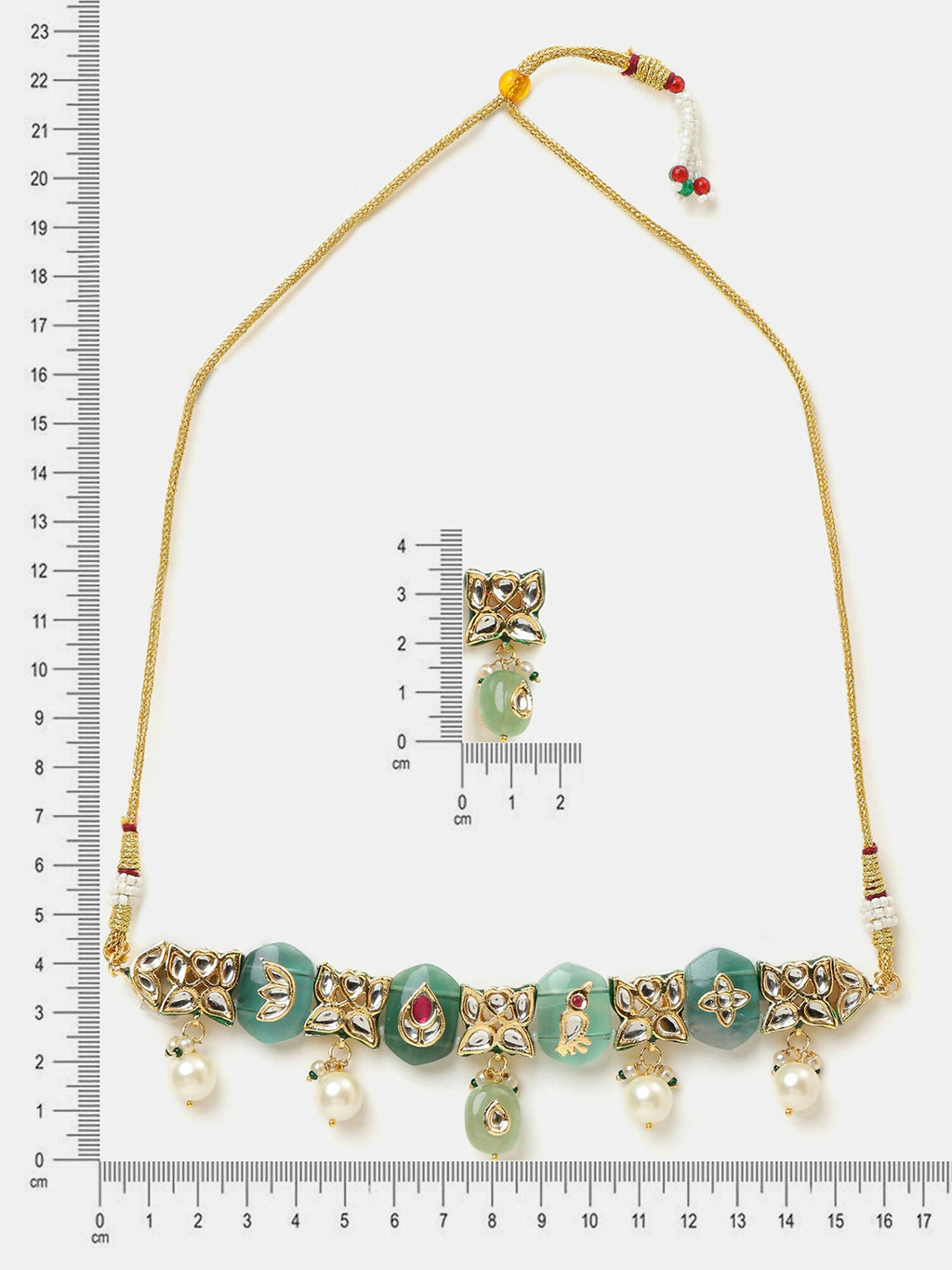 Ruby Raang Antique Kundan Stone Work Jewellery Set | Grocsy