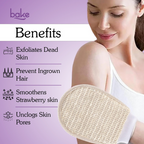 Bake Tan Removal Exfoliating Bath Kit - 100% Ramie Plant Fibre Gloves + Kojic Acid Soap (2 Pcs) with Scrub Treatment | Grocsy