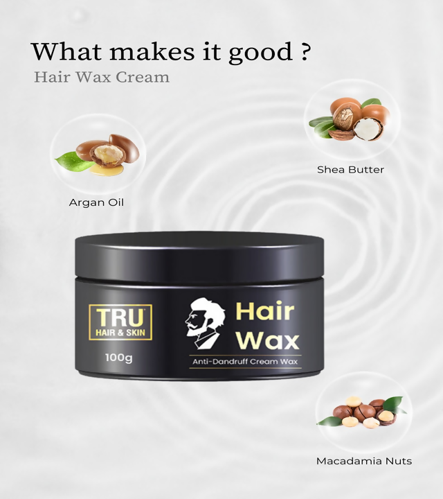 Tru Hair & Skin Strong Hold For 12-Hours Hair Wax Cream with Argan Oil | Grocsy
