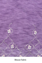 Purple Organza Satin Silk Sequence Embroidered with Stone work Saree - Nimaya Benzy | Grocsy