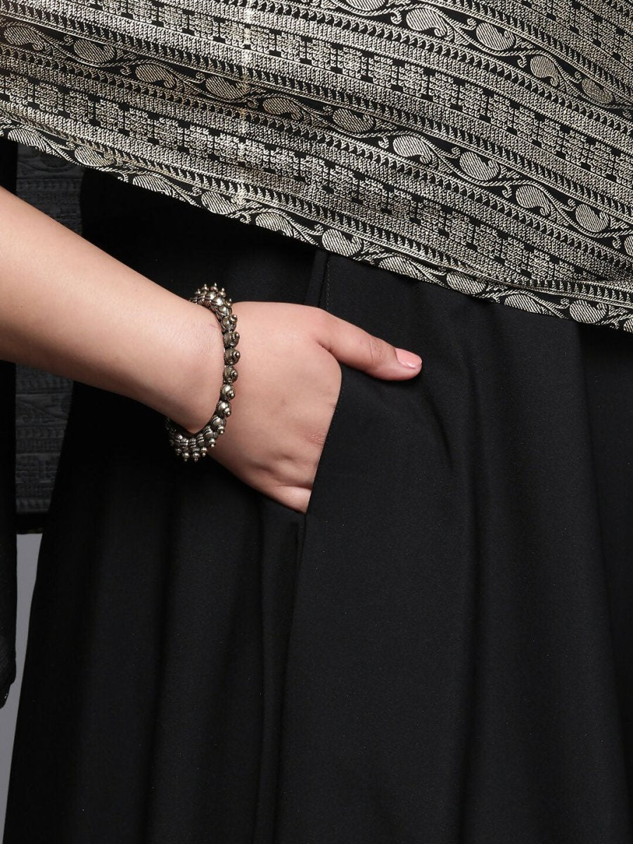 Ahalyaa Women's Traditional wear Ethnic Dress - Black | Grocsy