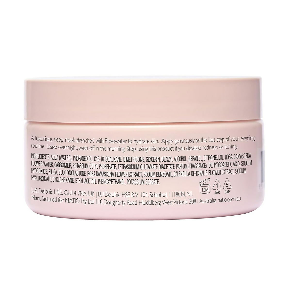 Natio Rosewater Hydration Moisture Gel Sleeping Mask | Grocsy