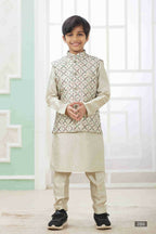 Raivat Ethnic Art Silk Embroidery Work 3 Pics Jacket Set In Pista Green Colour | Grocsy