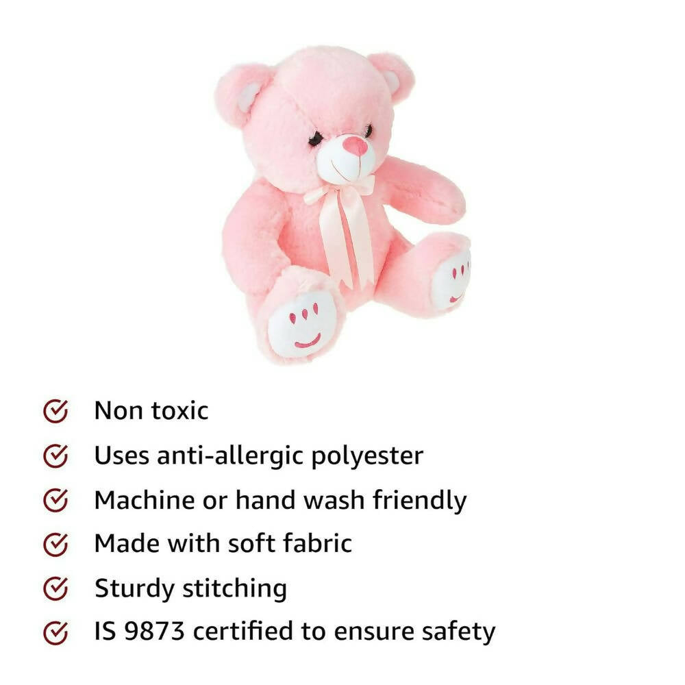 Jam & Honey Teddy Bear, Cute, Soft Toy (Pink) | Grocsy