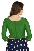 Aastha Fashion Women's Green Art Silk Designer Party Wear Readymade Blouse | Grocsy