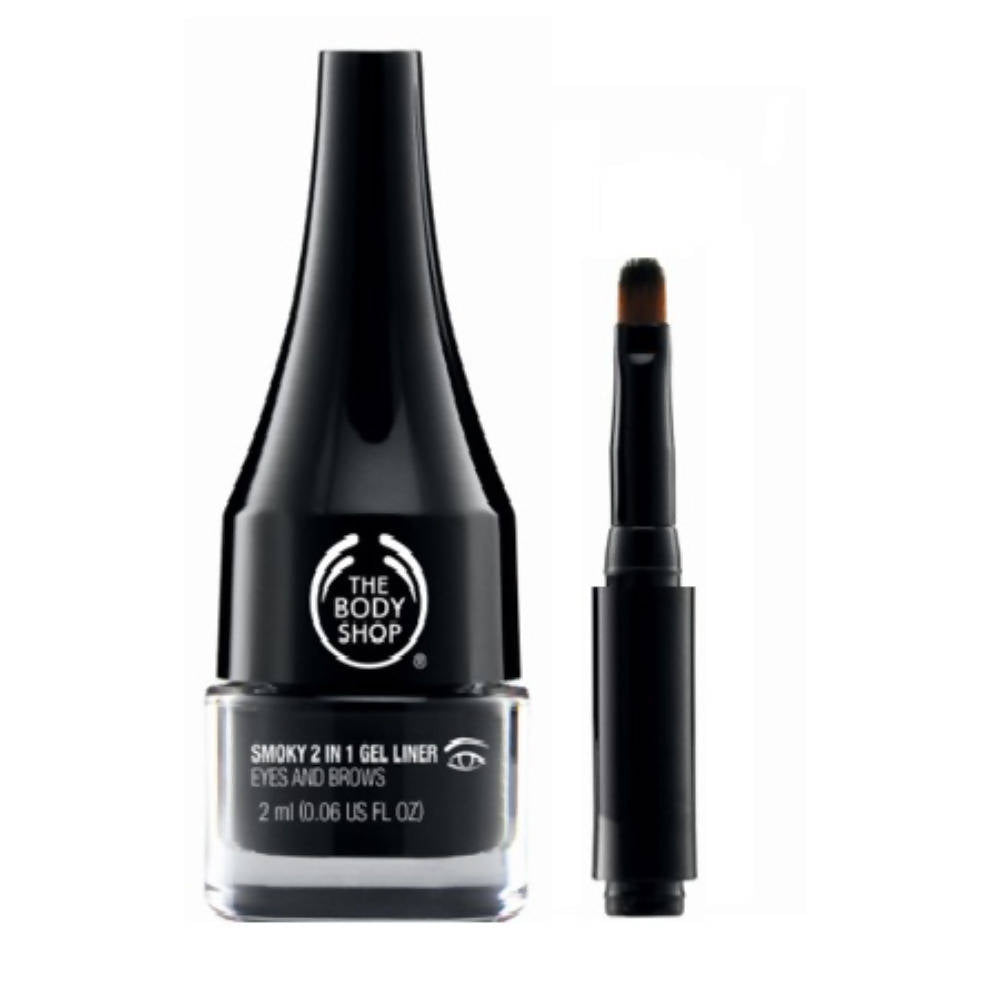 The Body Shop Smoky 2 In 1 Gel Liner Eyes & Brows - Black | Grocsy