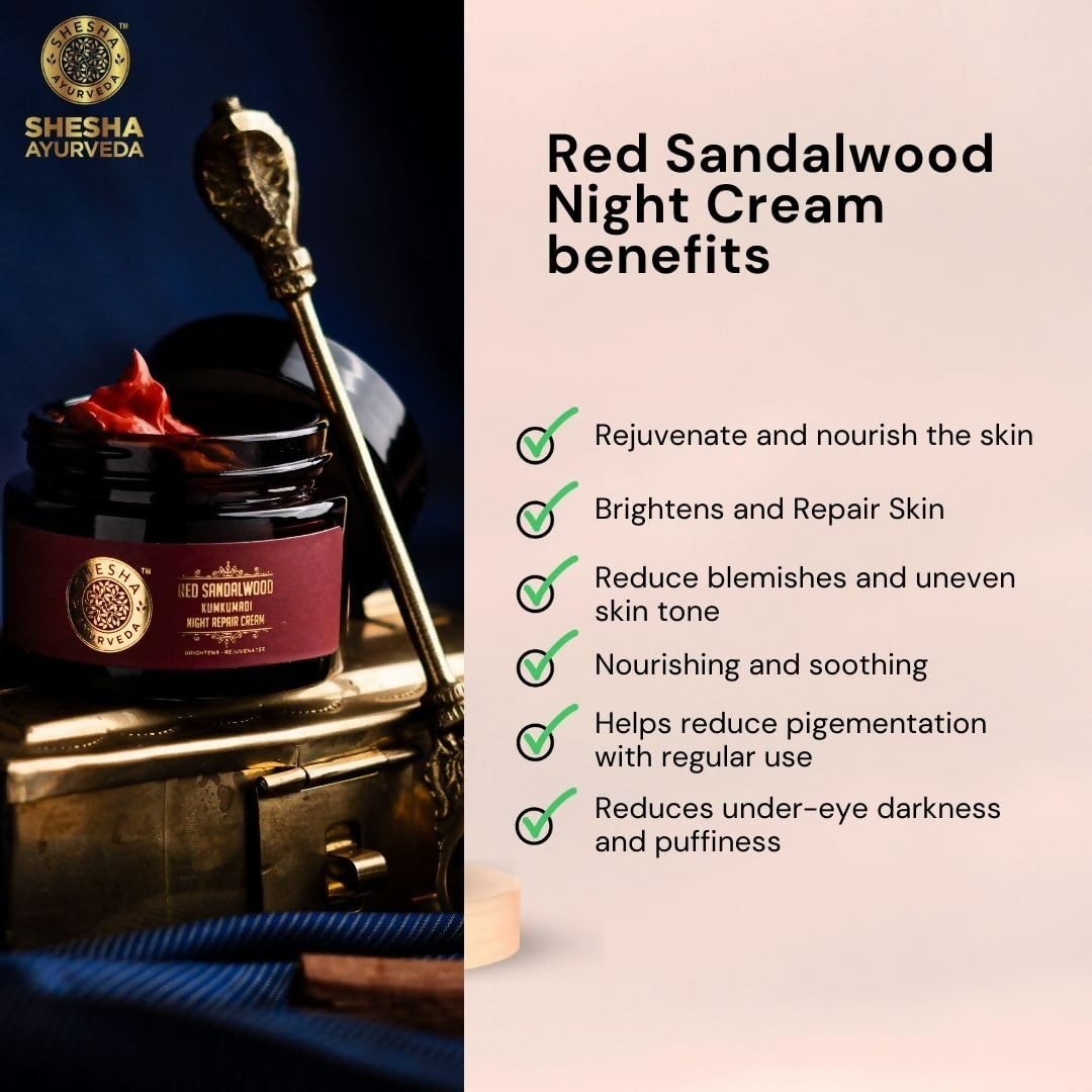 Shesha Ayurveda Sandalwood Kumkumadi Night Repair Cream | Grocsy