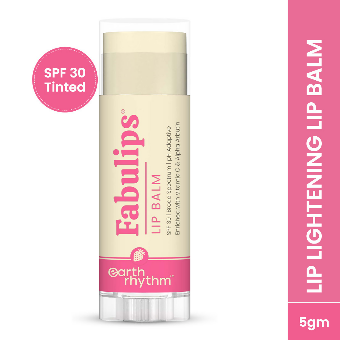 Earth Rhythm Fabulips Lip Balm SPF 30 Broad Spectrum PH Adaptive With Vit C & Kojic Acid | Grocsy