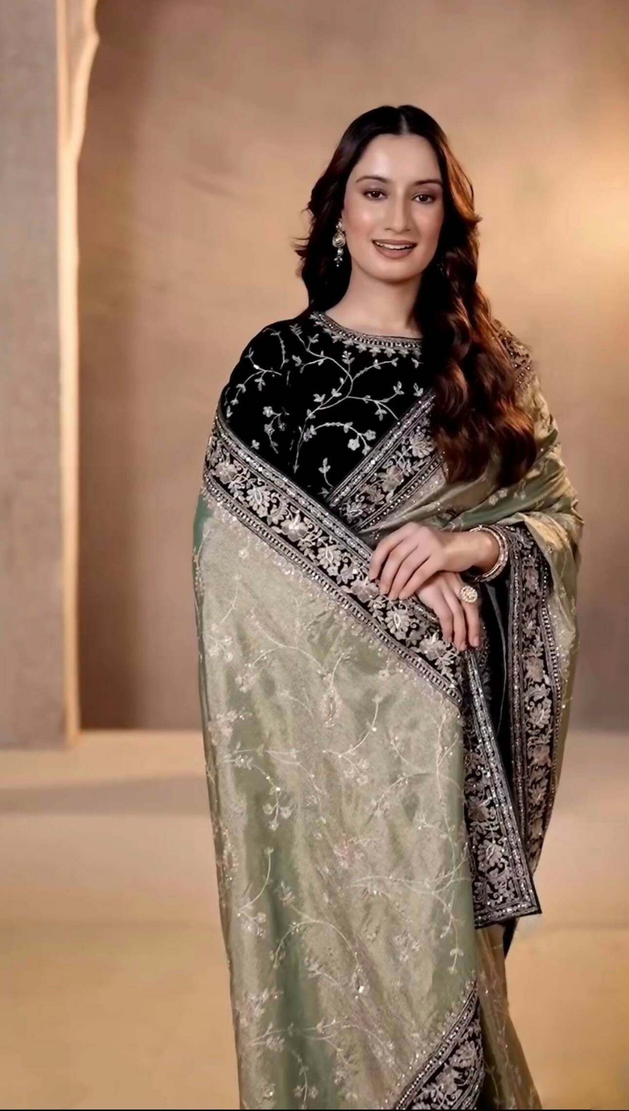 Joban Fashion Mehndi Soft Mocha Silk Party Wear Sarees | Grocsy