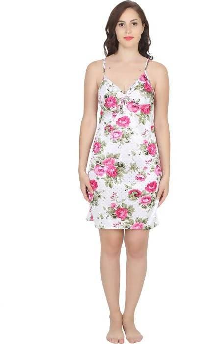 Ruhani HLSC Floral Printed Short Nighty Fits Bust (Ruhani-NT-06-FS) | Grocsy