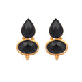 Nuyug 22K Gold Plated Black Embrace Earrings | Grocsy
