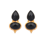 Nuyug 22K Gold Plated Black Embrace Earrings | Grocsy