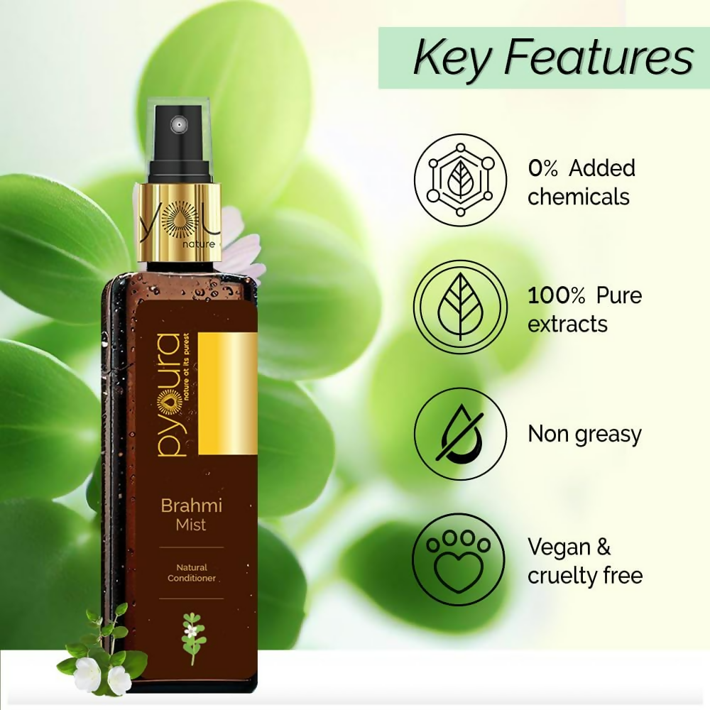 Pyoura Brahmi Non-Oily Hair Spray Serum Mist Natural Conditioner | Grocsy