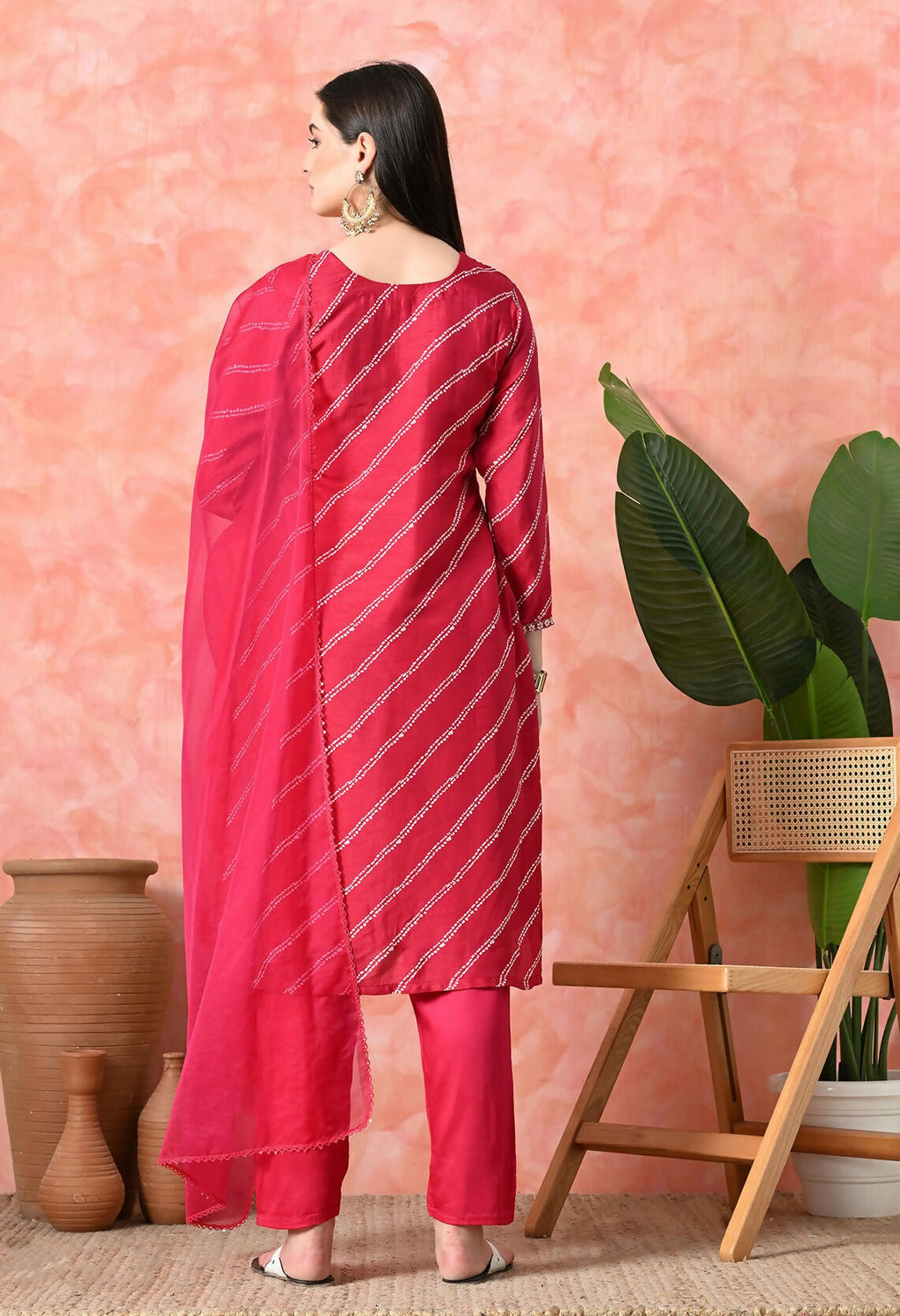Joban Fashion Rani Premium Pure Viscose Print Dola With Handwork Kurta Set | Grocsy