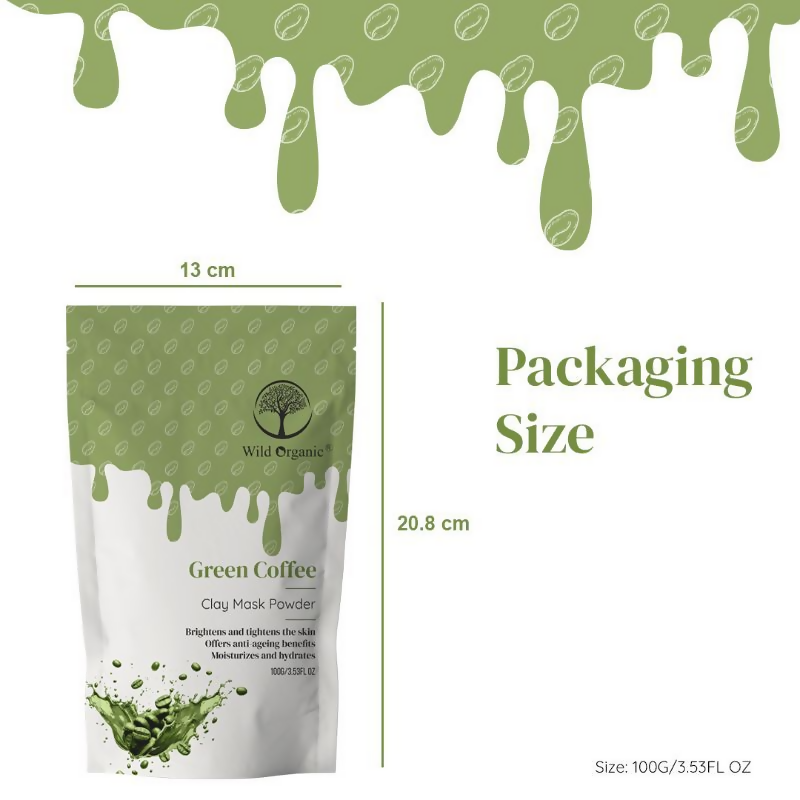 Wild Organic Green Coffee Clay Mask Powder | Grocsy