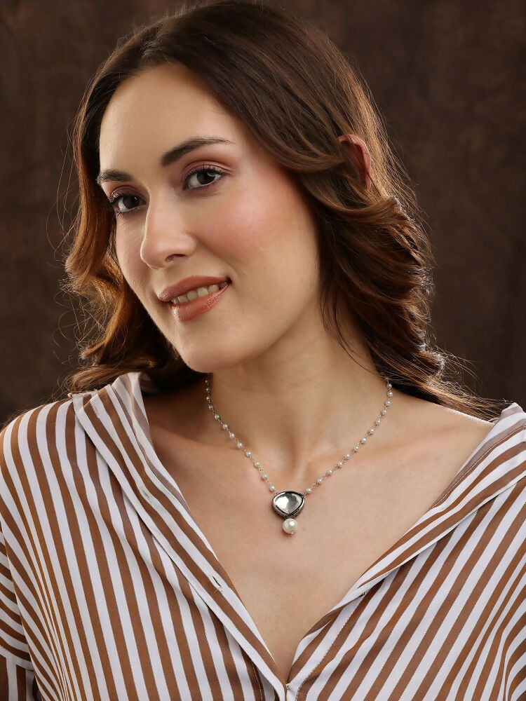 Beaded Kundan Necklace - Ruby Raang | Grocsy