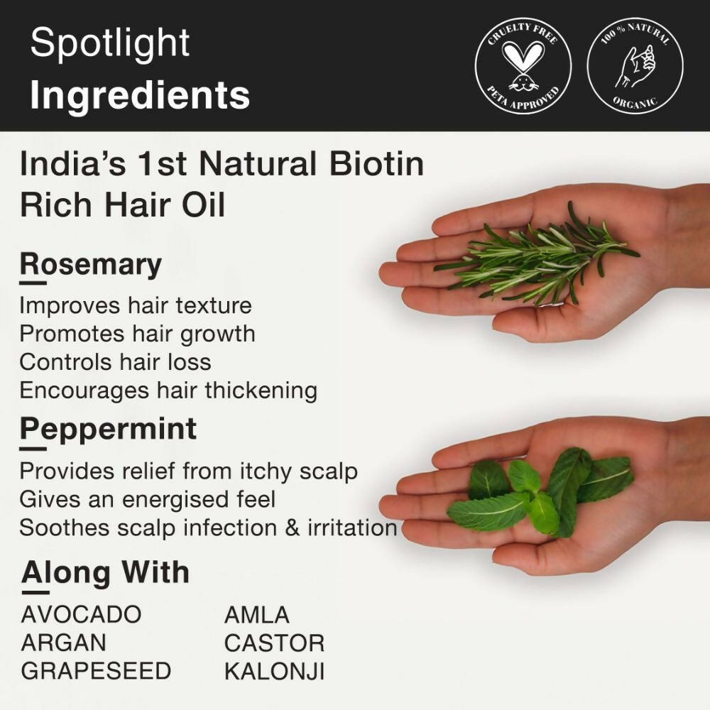 Soulflower Rosemary Mint Hair Growth Oil For Hair Fall & Dandruff Control, Light Hair Oil | Grocsy
