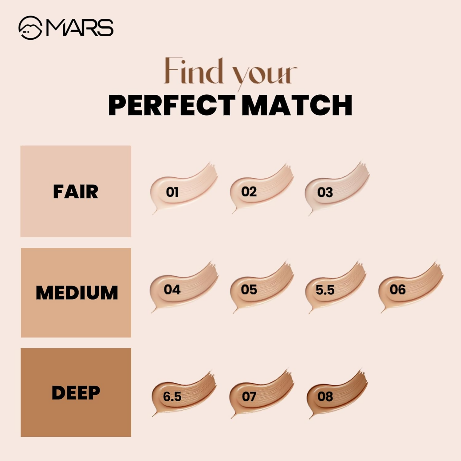 MARS Cosmetics High Coverage Liquid Matte Foundation - Shade 01 | Grocsy