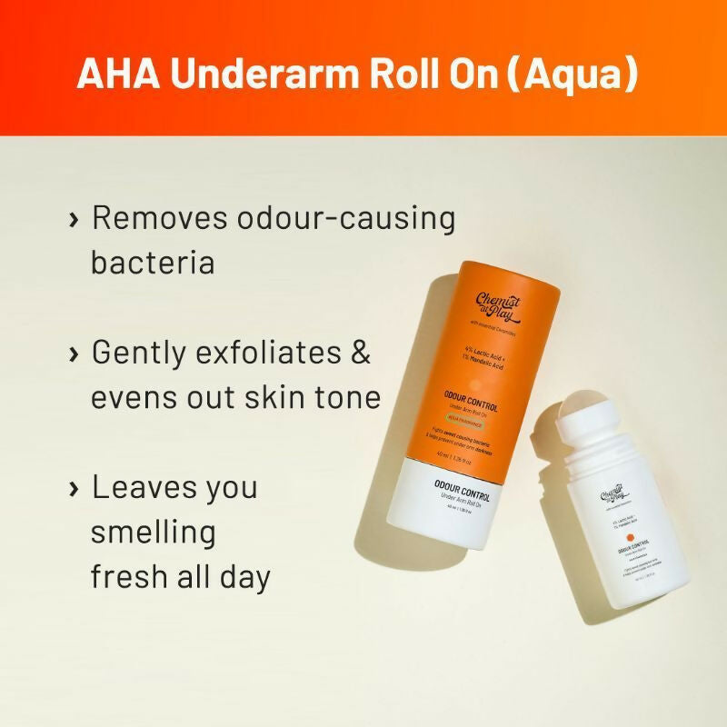 Chemist At Play Salicylic Acid Acne Body Wash & AHA Underarm Roll On Combo | Grocsy