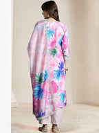 Indo Era Women Floral Embroidered Regular Thread Work Kurta with Trousers & With Dupatta | Grocsy