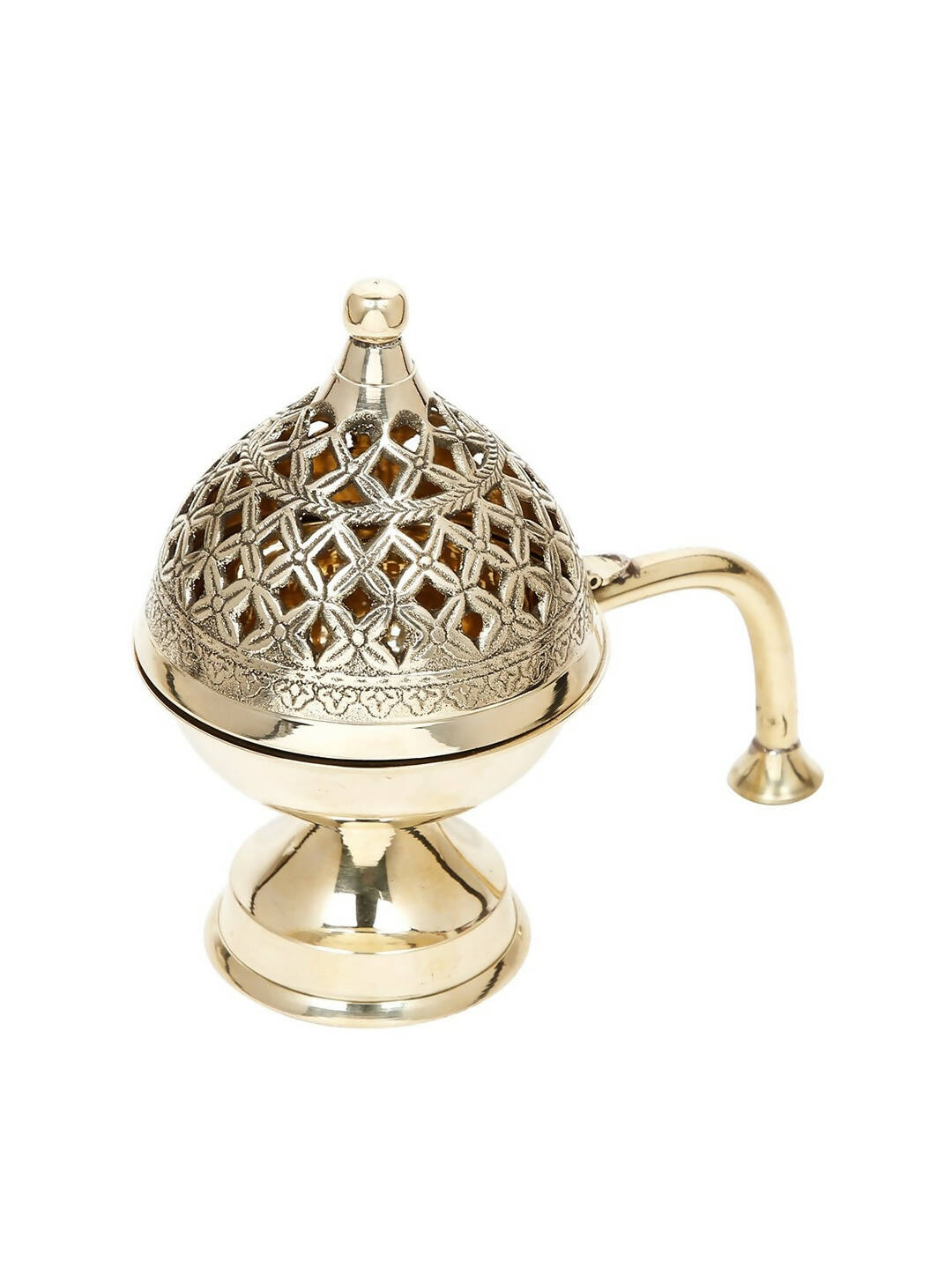 CraftVatika Gold-Toned Dhoop Dani Loban With Handle & Incense Stick Holder Showpiece | Grocsy