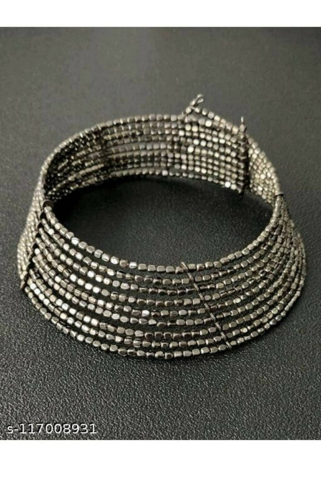 Mominos Fashion Joharkamal Oxidised Beaded work Hasli Design Choker For Women & Girls | Grocsy