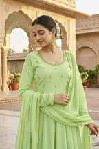 Teeya Creation New Trendy Anarkali Gown Set - Light-Green | Grocsy