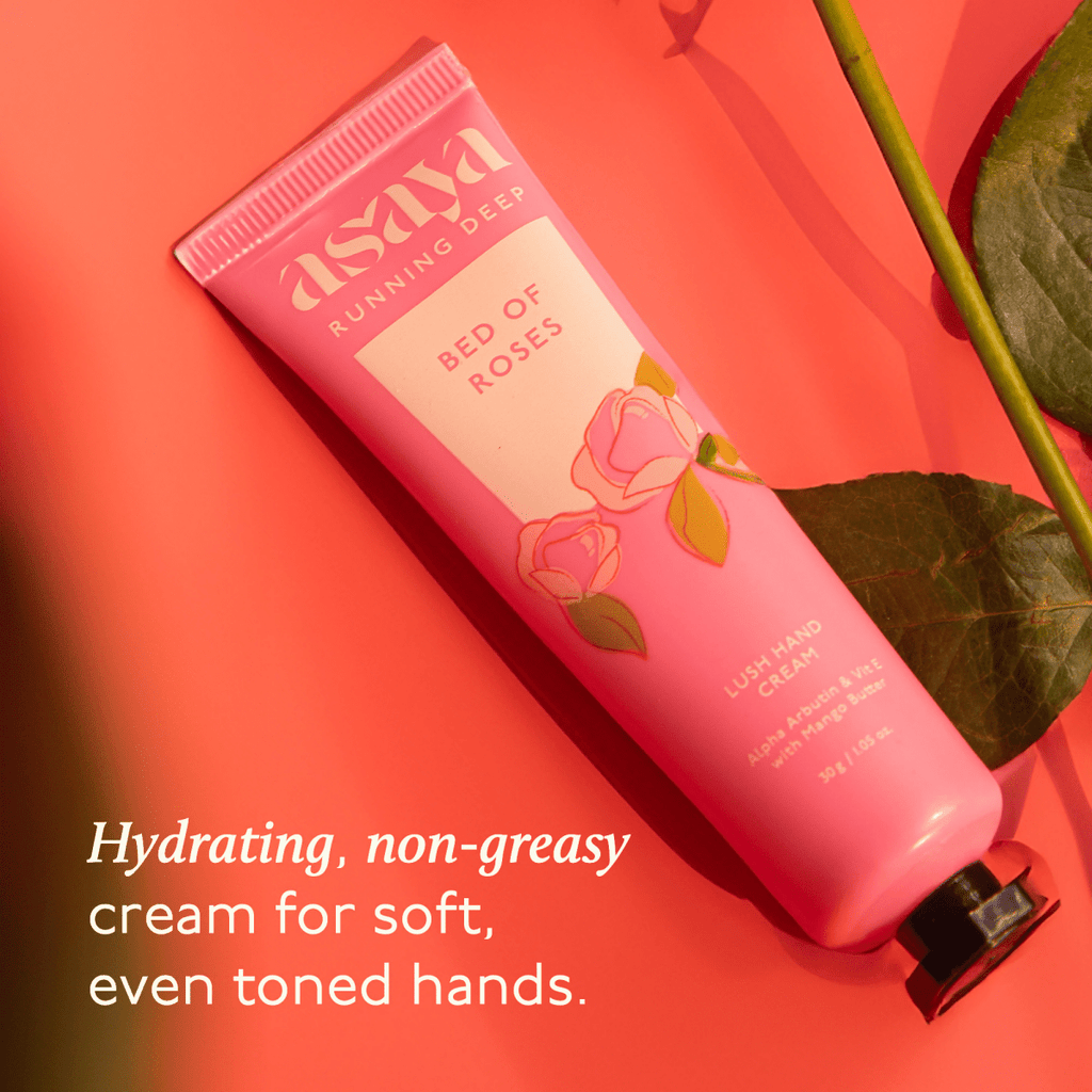 Asaya Bed of Roses Hand Cream Softens Dry, Rough Hands For Men & Women | Grocsy