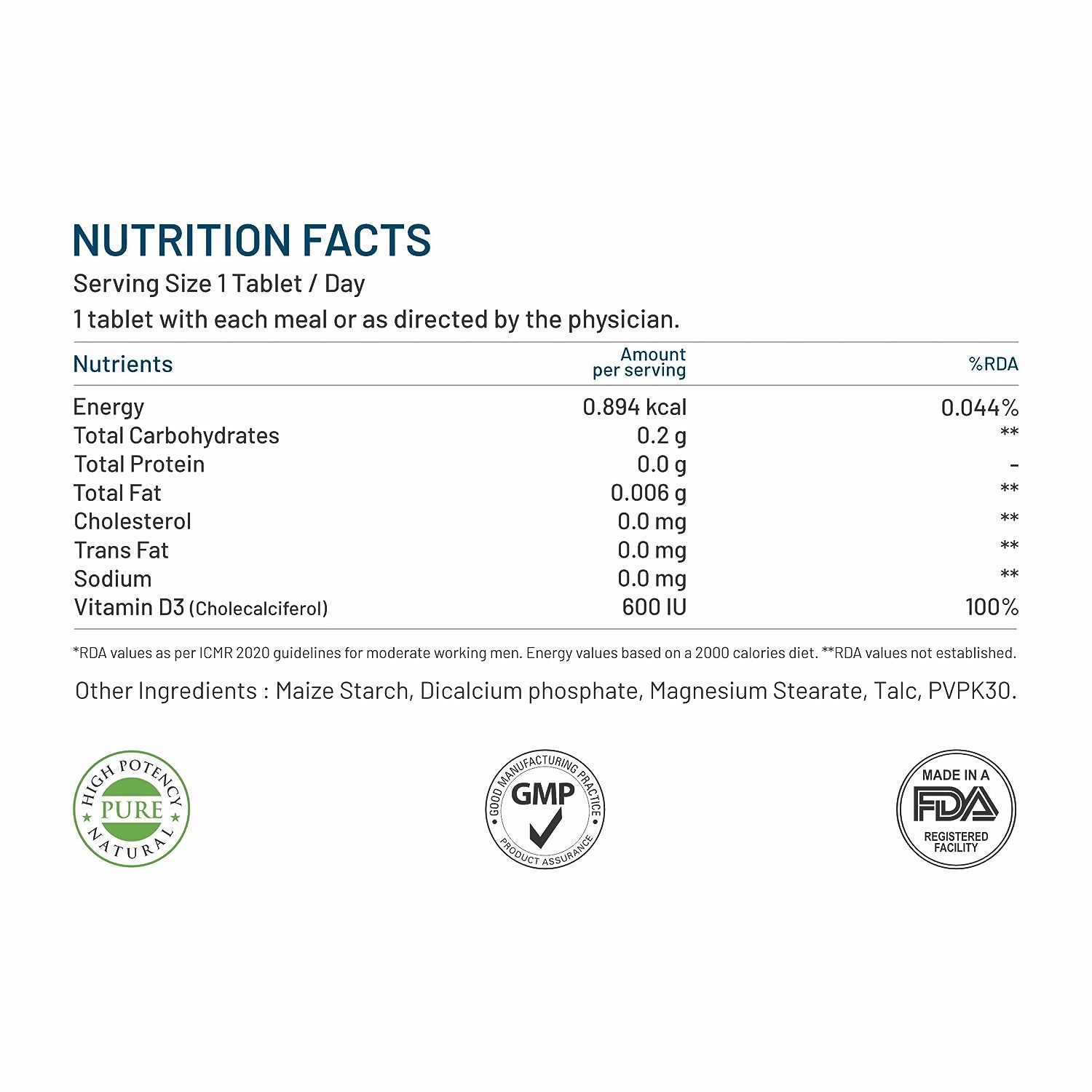 Bliss Welness Vitamin D3 Tablets | Grocsy