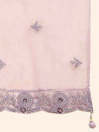 Purple Silk Embroidered Poncho Pattern Top & Lehenga with Dupatta - Tanya | Grocsy