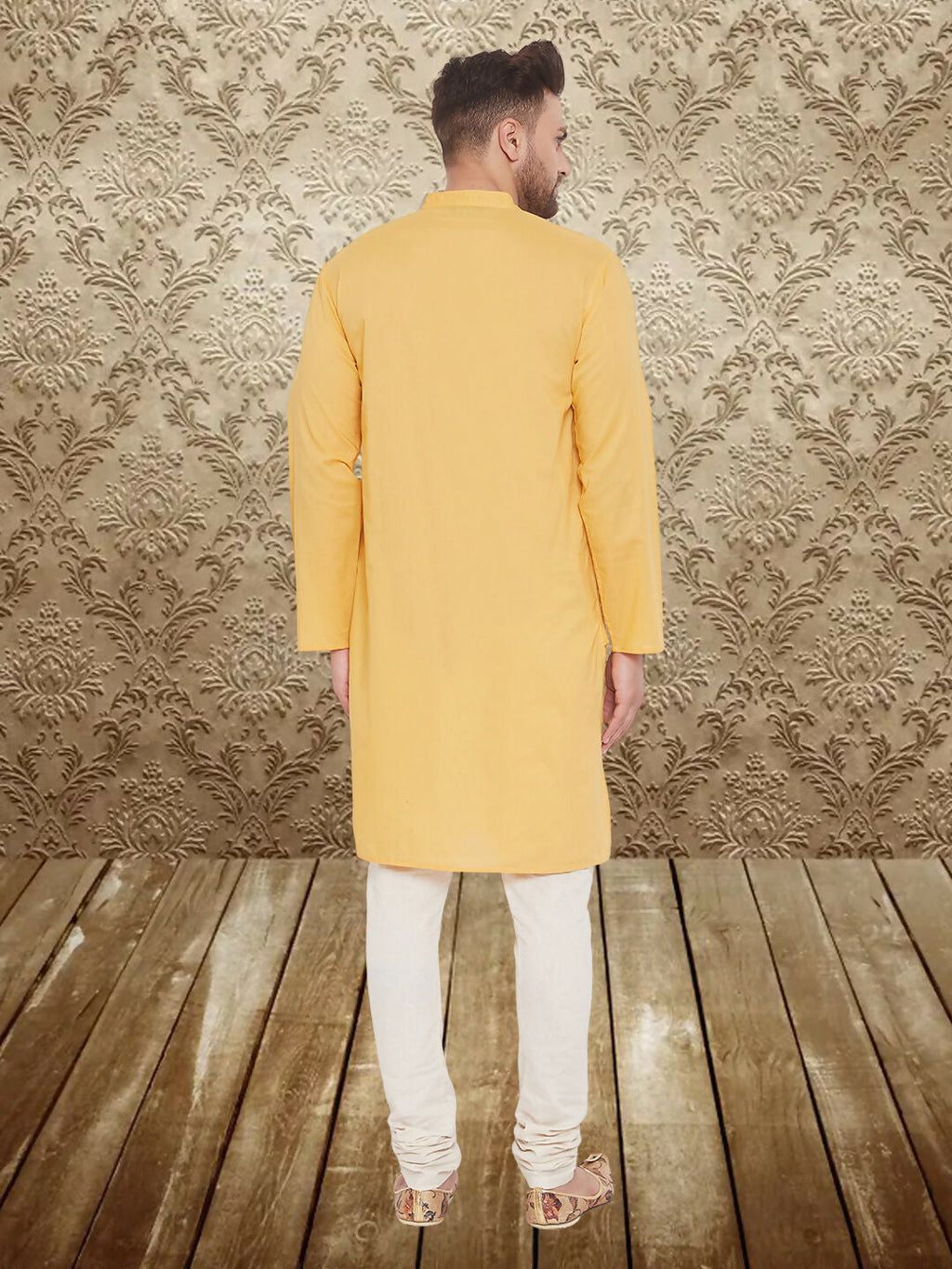 Even Apparels Men's Pintuck Fancy Yellow Kurta | Grocsy