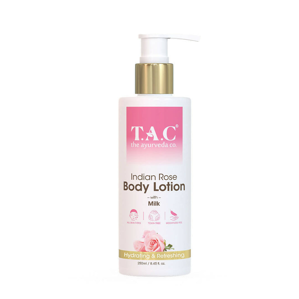 TAC - The Ayurveda Co. Indian Rose Body Lotion for Dry Skin with Milk Extract for Deep Nourishment & Moisturization | Grocsy