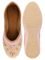 Desi Colour Women Indian Ethnic Footwear-Pink Pearl | Grocsy