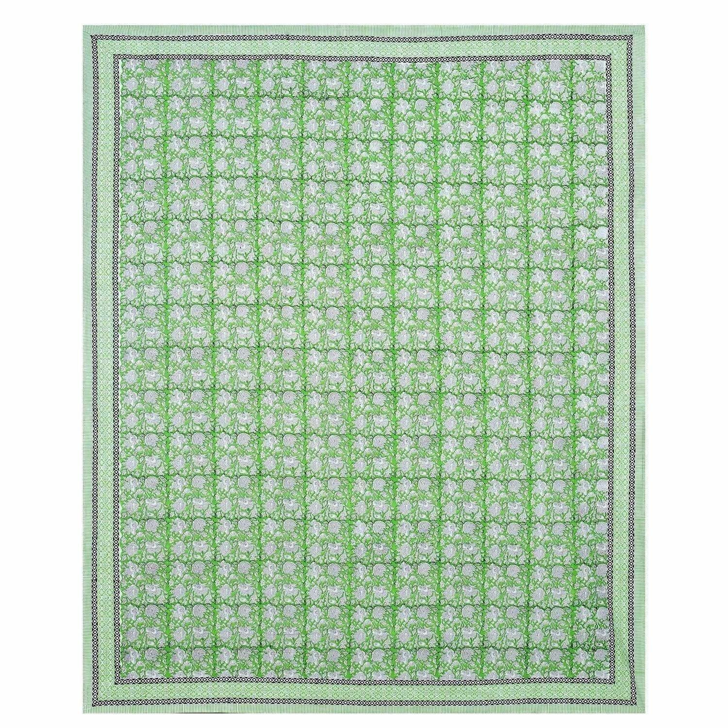 Hand Block Printed Jaipuri Double 90x108 Inches Bedsheet/Bedspread with 2 Pillow Covers | Grocsy