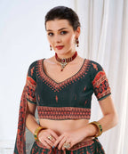 Wedding Designer Black Chinon Lehengha Choli - Anbazaar | Grocsy