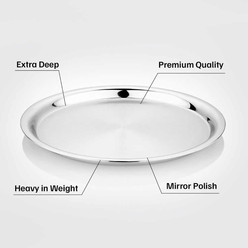 Vinod Stainless Steel Two Tone German Bogi Plate | Grocsy