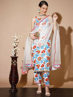 Myshka Women Multi Printed Kurta & Trousers With Dupatta | Grocsy
