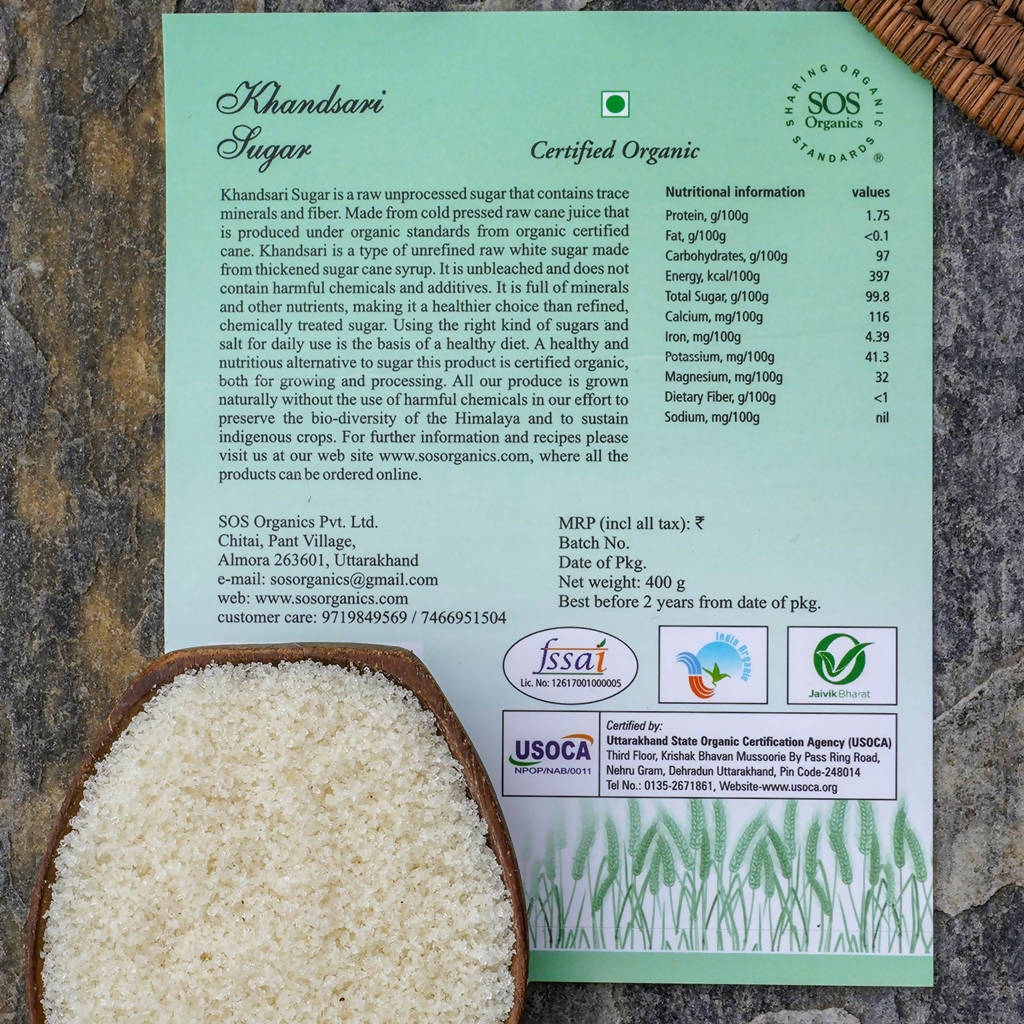 SOS Organics Khandsari Sugar | Grocsy